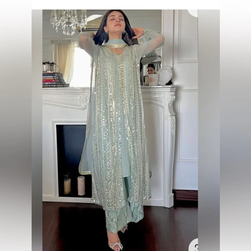 Original Rang E Haya Pakistani Ethnic wear in pista green - Picture 1 of 9